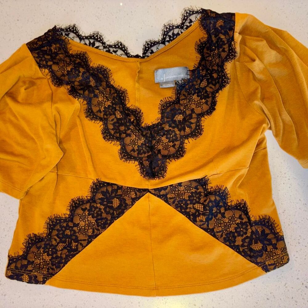 Anthropologie Women's Yellow and Orange Blouse